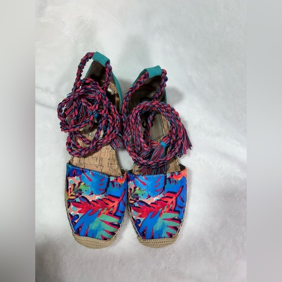 Circus by Sam Edelman Lenora Espadrilles Women’s Size 7M Floral Print Ankle Tie - Picture 8 of 11
